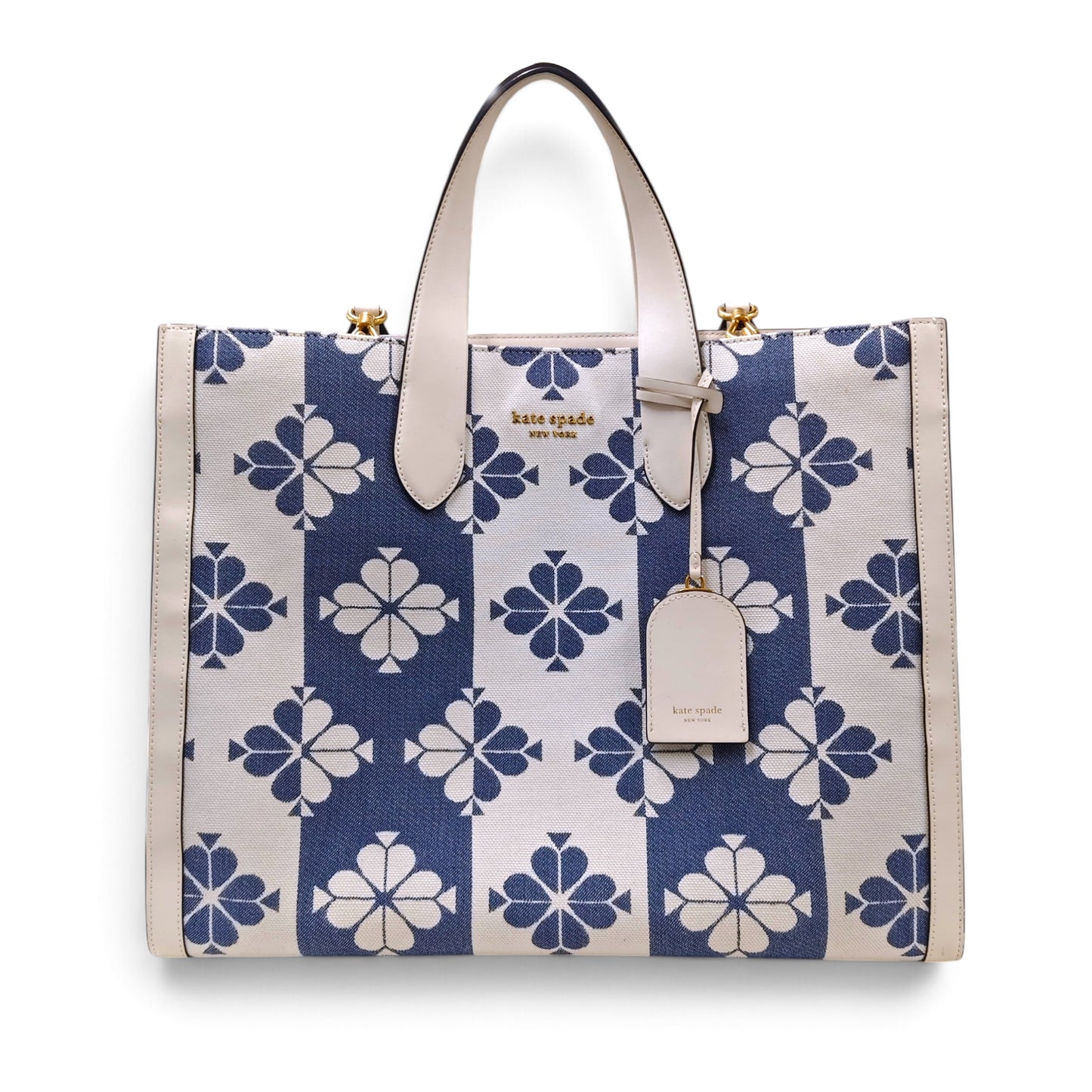 Kate Spade 2Way Bag KB157 Beige And Navy S1008 Rank A