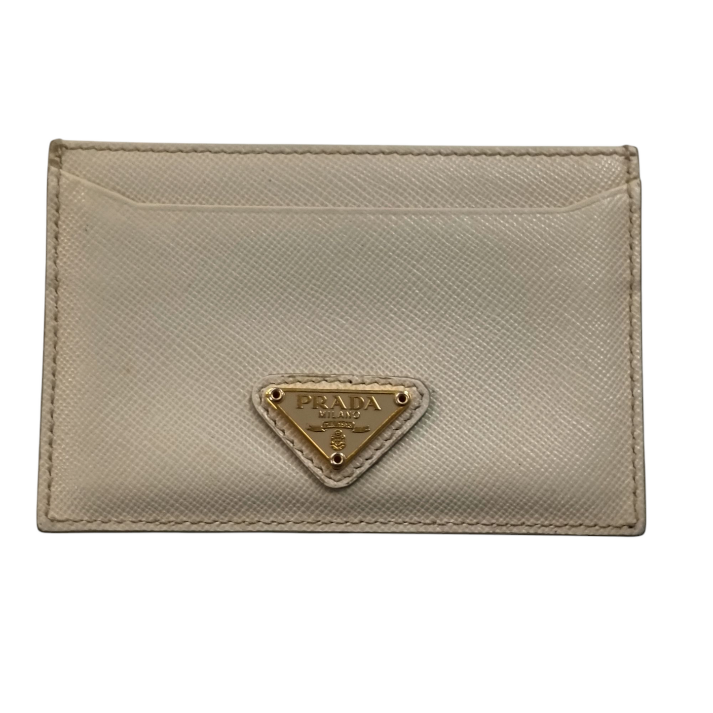 PRADA Card Case Rank (C) Ivory *Stain 181