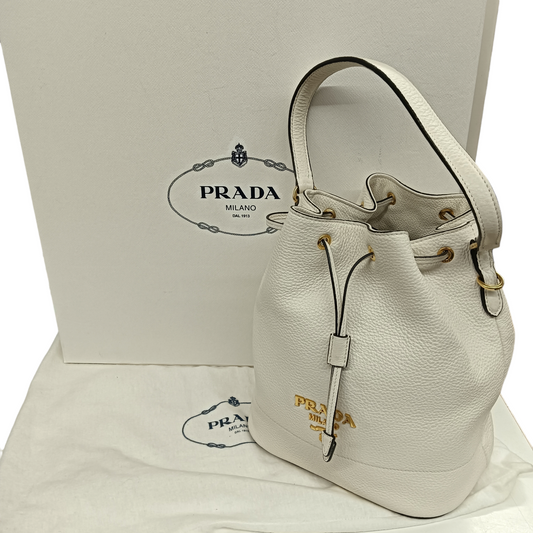 PRADA 3WAY Bag 1BE018 Rank (AB) White 31D With Box