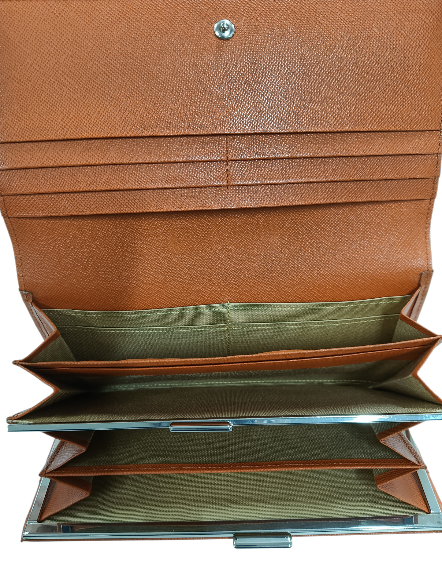 BURBERRY Long Wallet Orange And Beige Stain