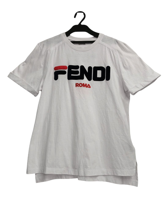 FENDI T-SHIRT SIZE M MENS WHITE FS7074 A5H1 RANK(B)