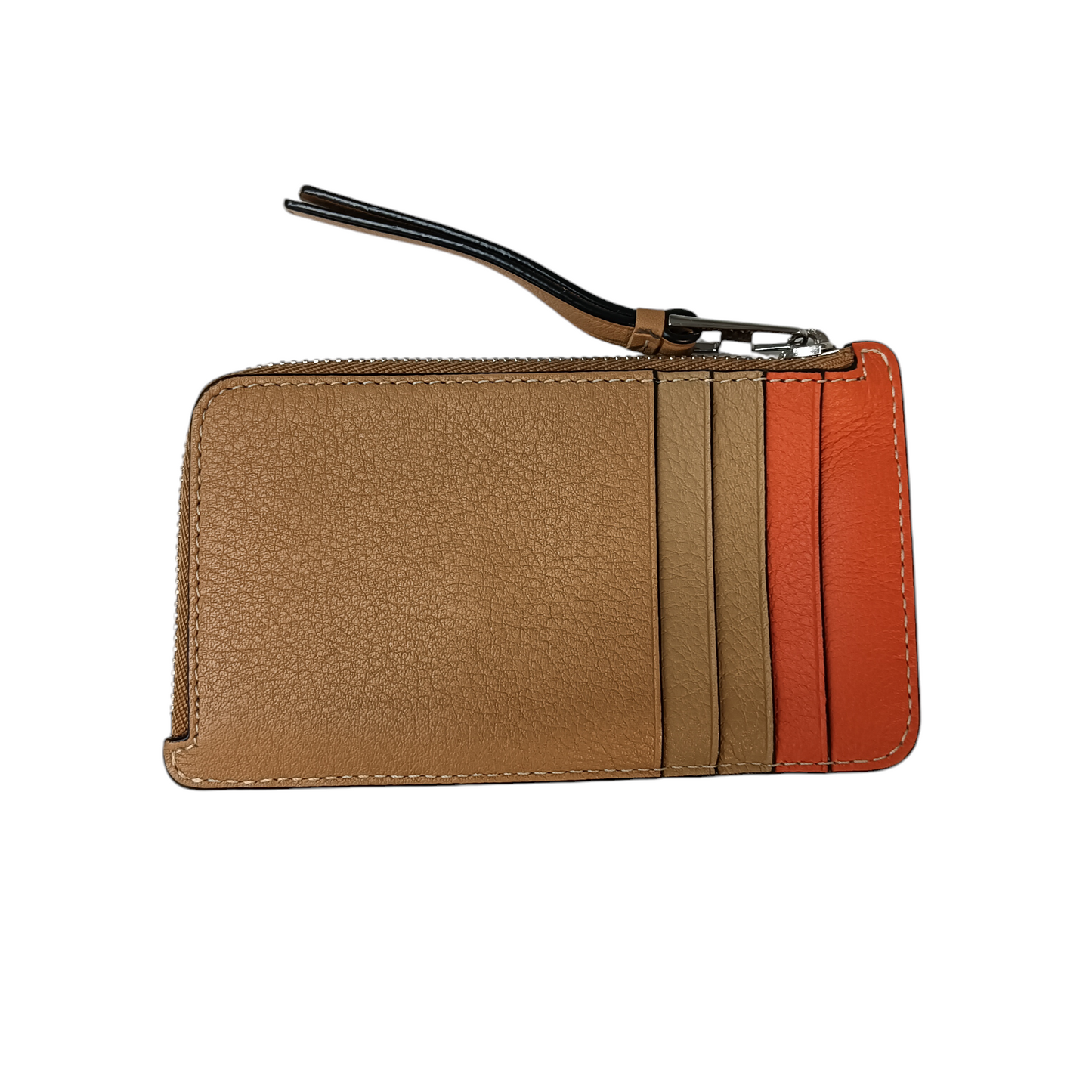 LOEWE Card Case 062242 Brown/Orange PUZZLE COIN CARD CASE