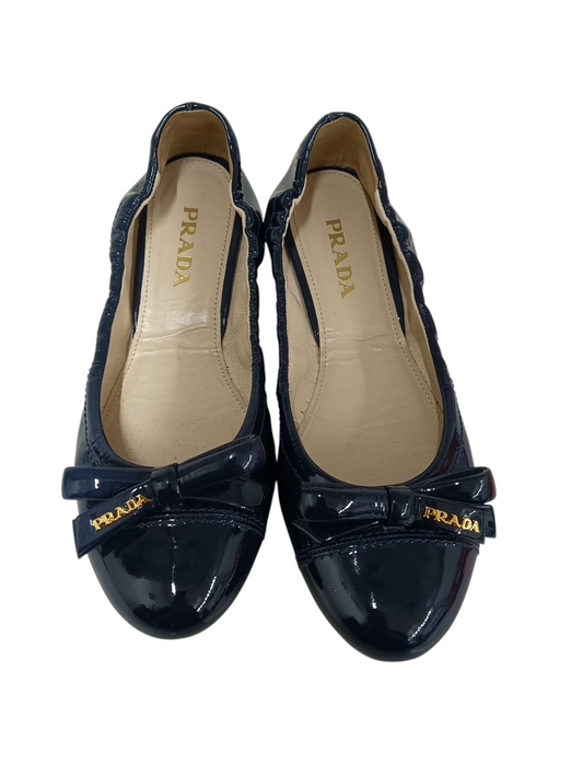 PRADA Shoes Size 37 Lady's Navy Damage 1F421F