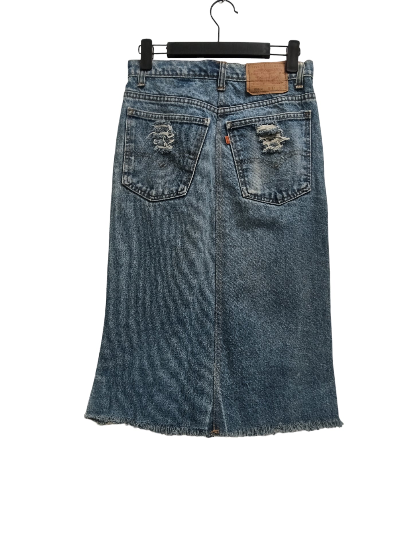 LEVI'S REMAKE DENIM SKIRT W33 LADY'S INDIGO 501XX