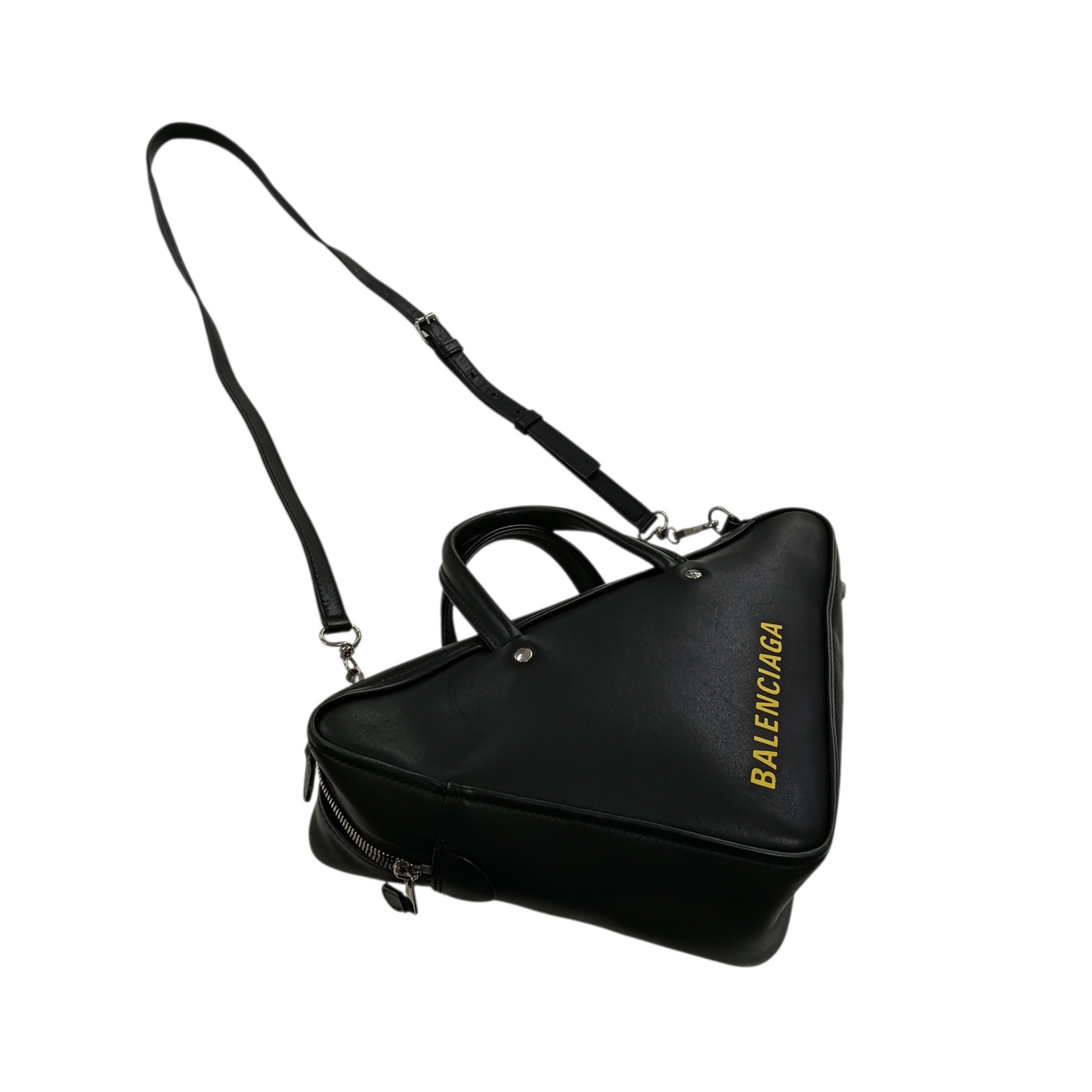 BALENCIAGA 2Way Bag Triangle Duffle Bag 1060 Y 535269 Black/Yellow 476975
