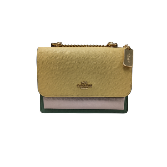 COACH Shoulder Bag Yellow/Pink/Green Rank A