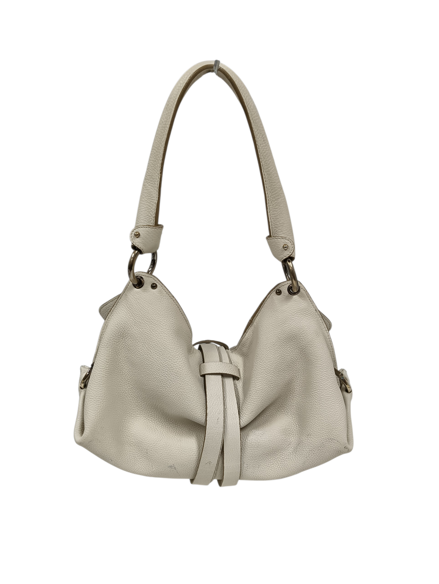 Salvatore Ferragamo Shoulder Bag White EE-21 B643/ Rank(B) Stain/Damage