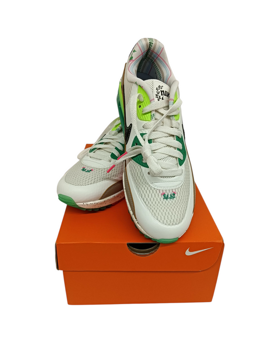 NIKE Sneaker 8.5us DQ0279-110 Mens White/Green AIR MAX 90 G NRG