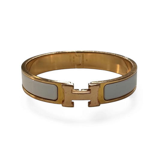 HERMES Bangle White/Gold F10149