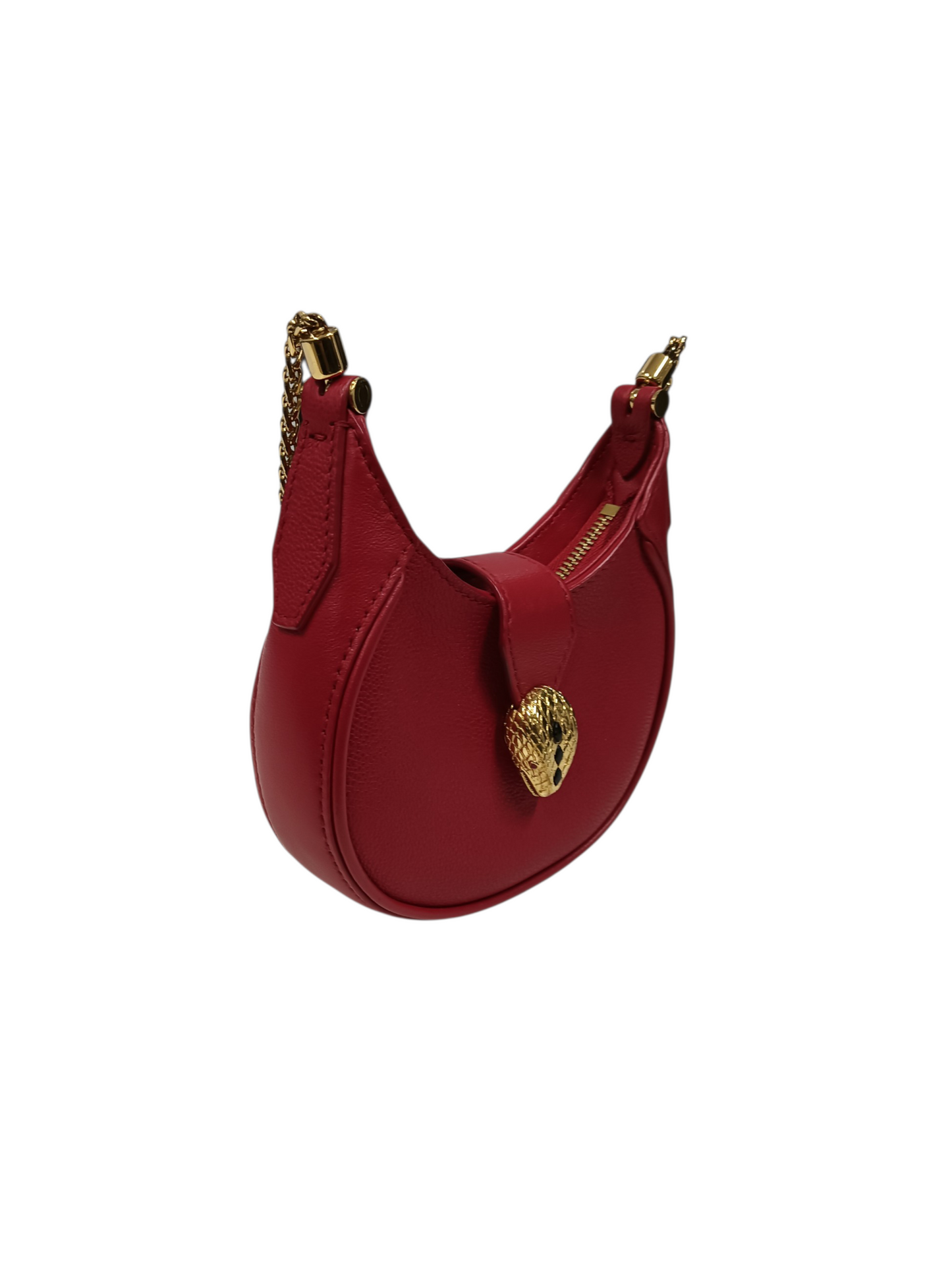 BVLGARI Mini Shoulder Bag Serpenti Ellipse Red/Gold