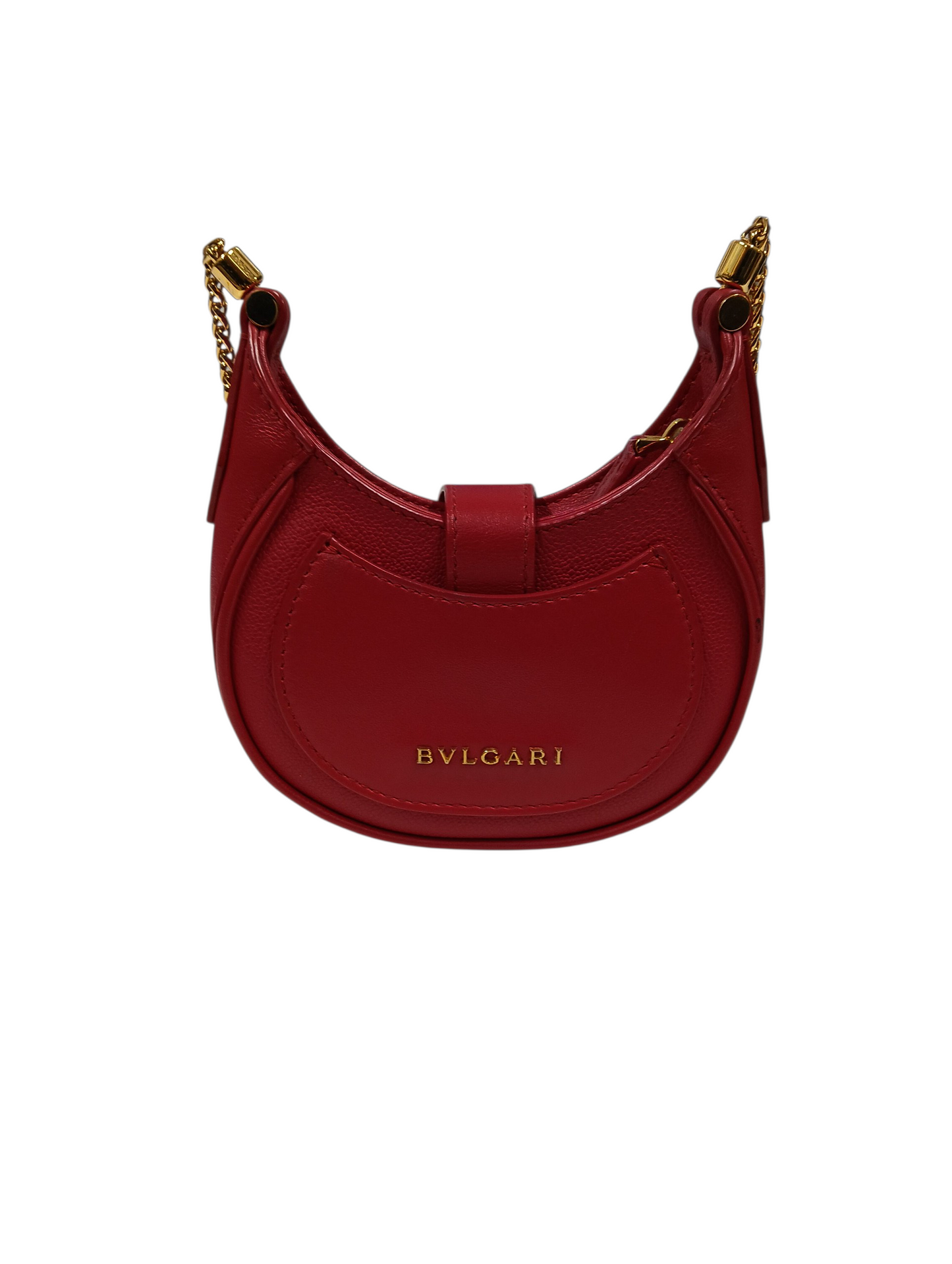 BVLGARI Mini Shoulder Bag Serpenti Ellipse Red/Gold