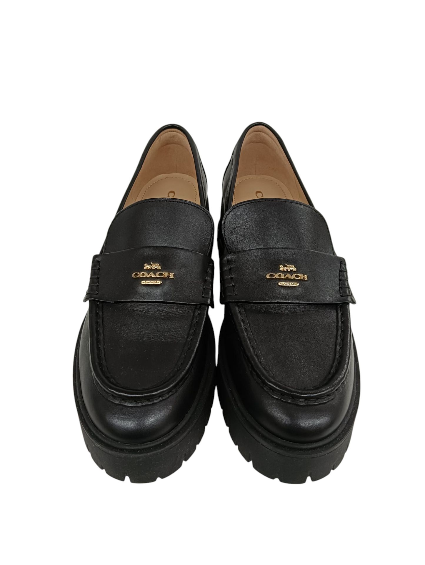 COACH Loafers Size 39.5 CM587 Lady's Black