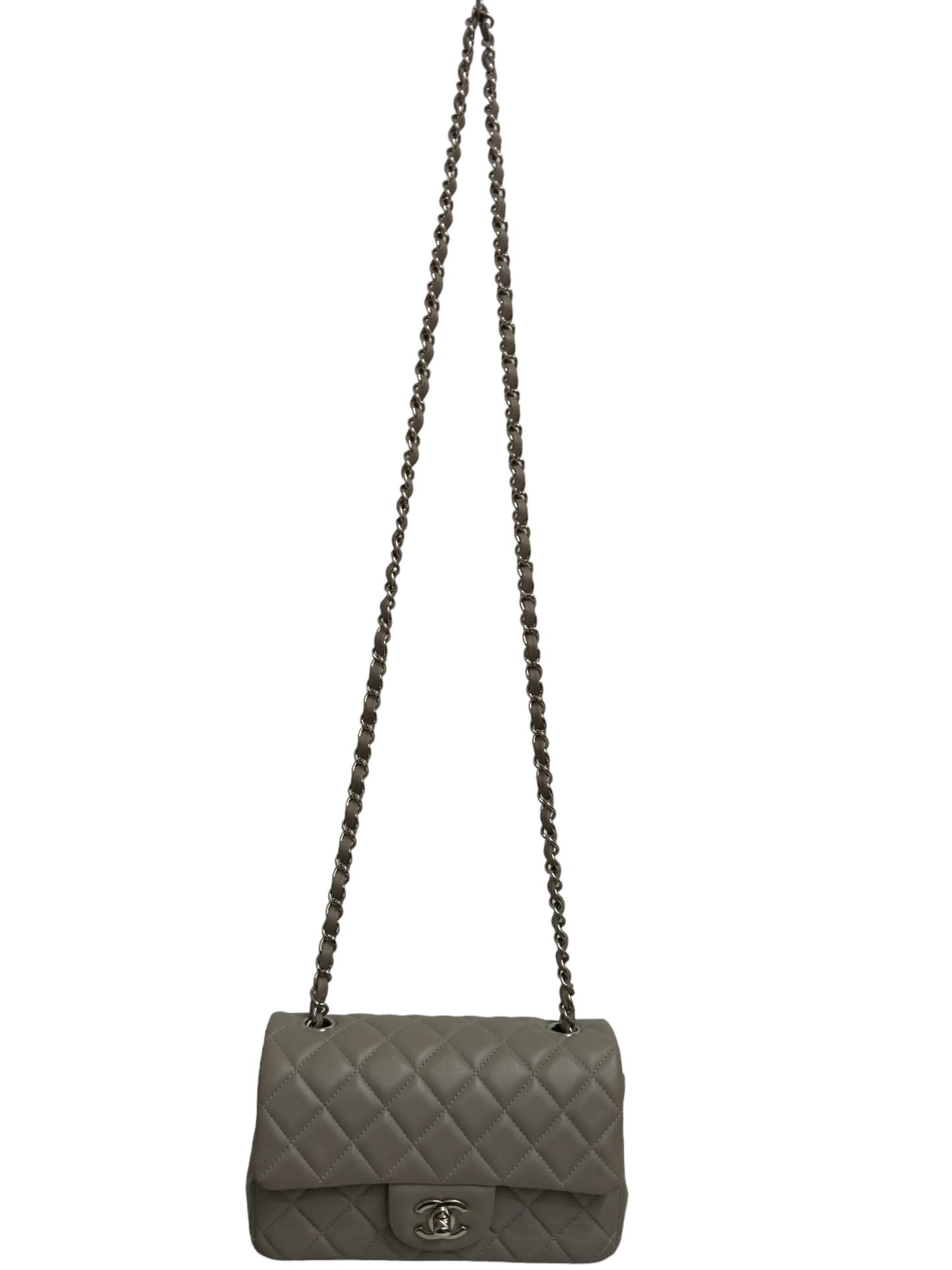 CHANEL SHOULDER BAG GRAY