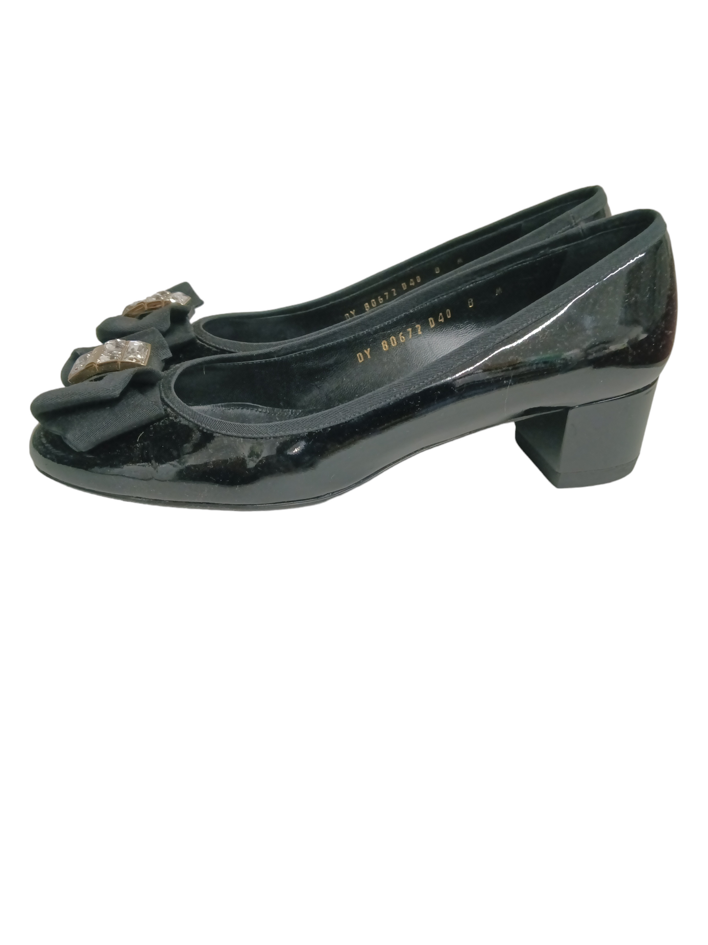 SALVATORE FERRAGOMO GENNY SIZE 39.5 BLACK DY 80662