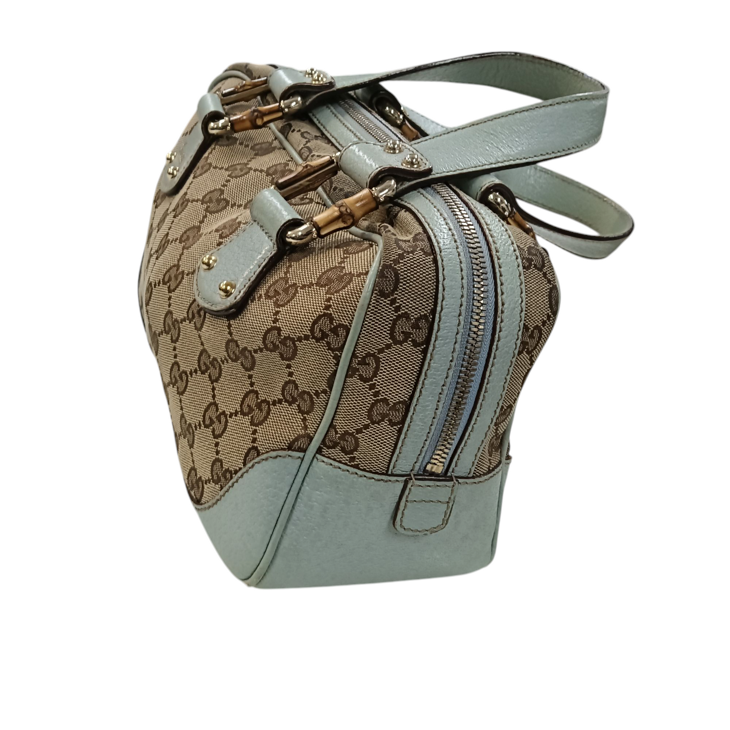 GUCCI Shoulder Bag Brown/sky blue 154376