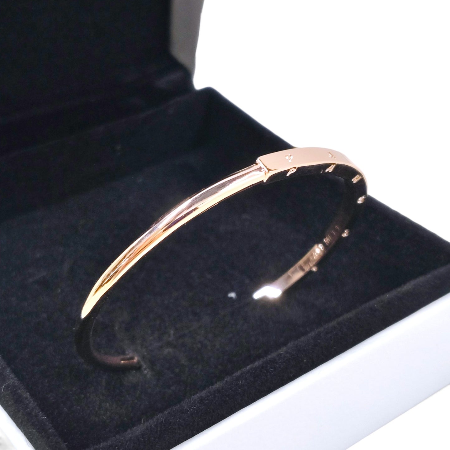 PANDORA Bracelet Rose Gold Signature I-D Open Bangle Rank A