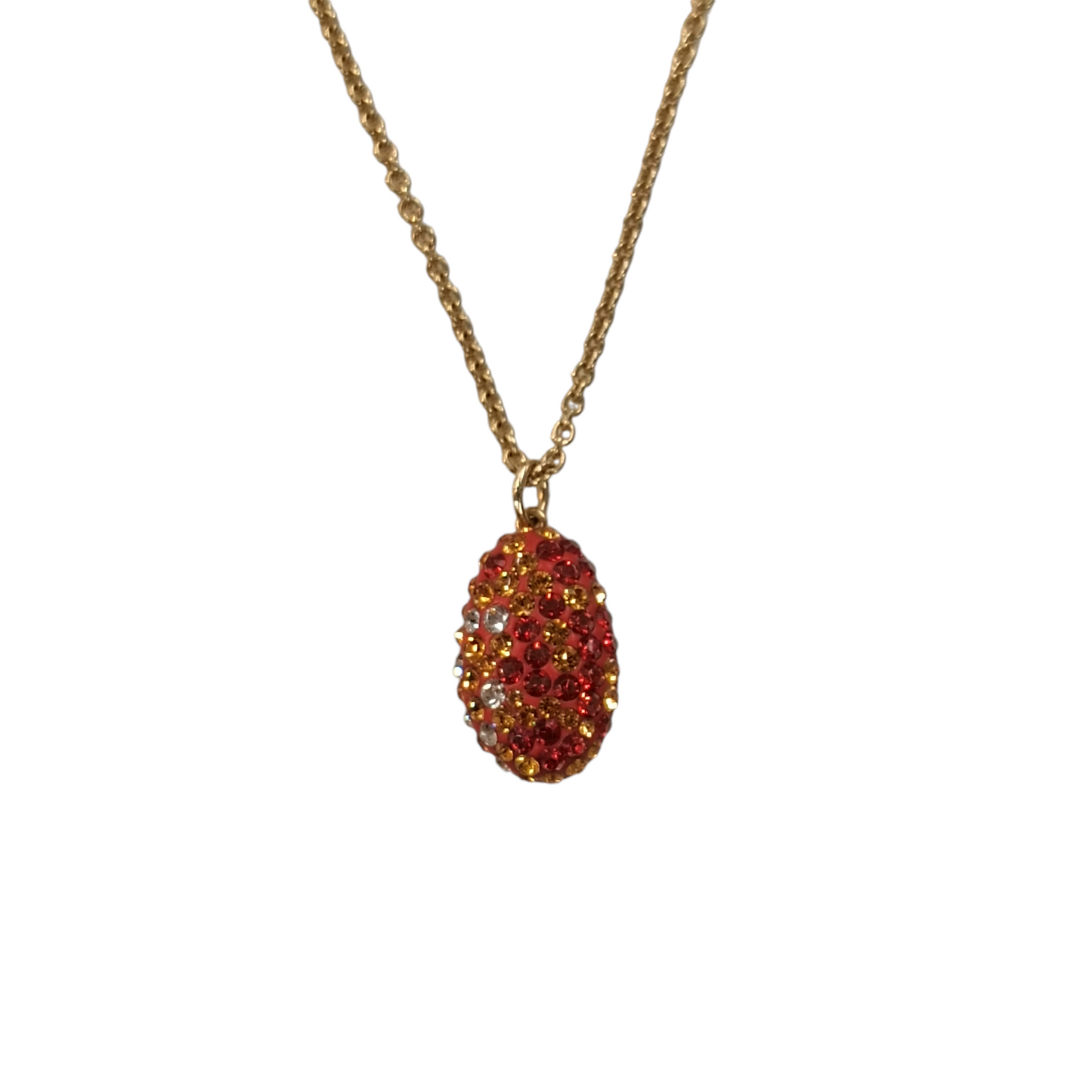 SWAROVSKI Necklace Gold/Red Oval Egg Top