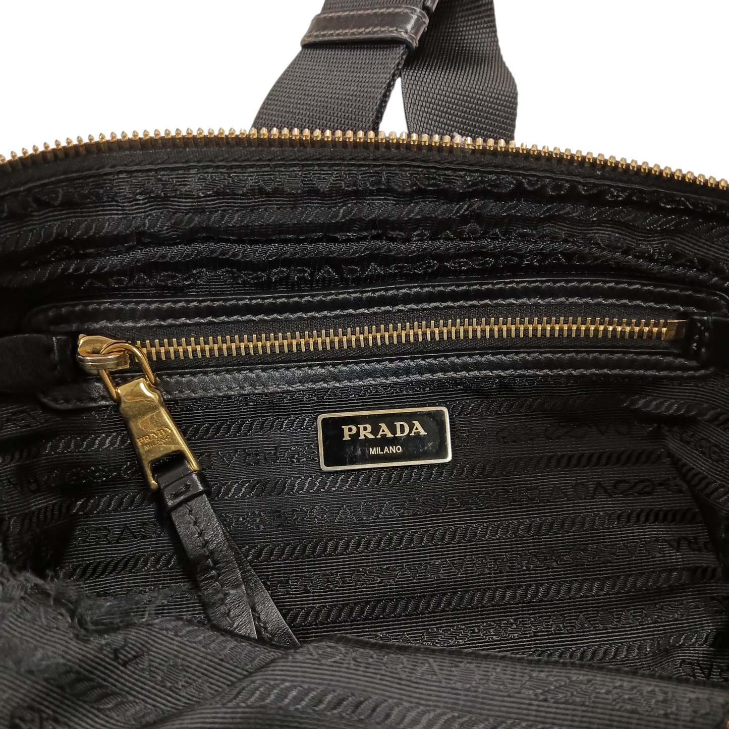 PRADA Shoulder Bag 1BH089 Black Scratch/Stain