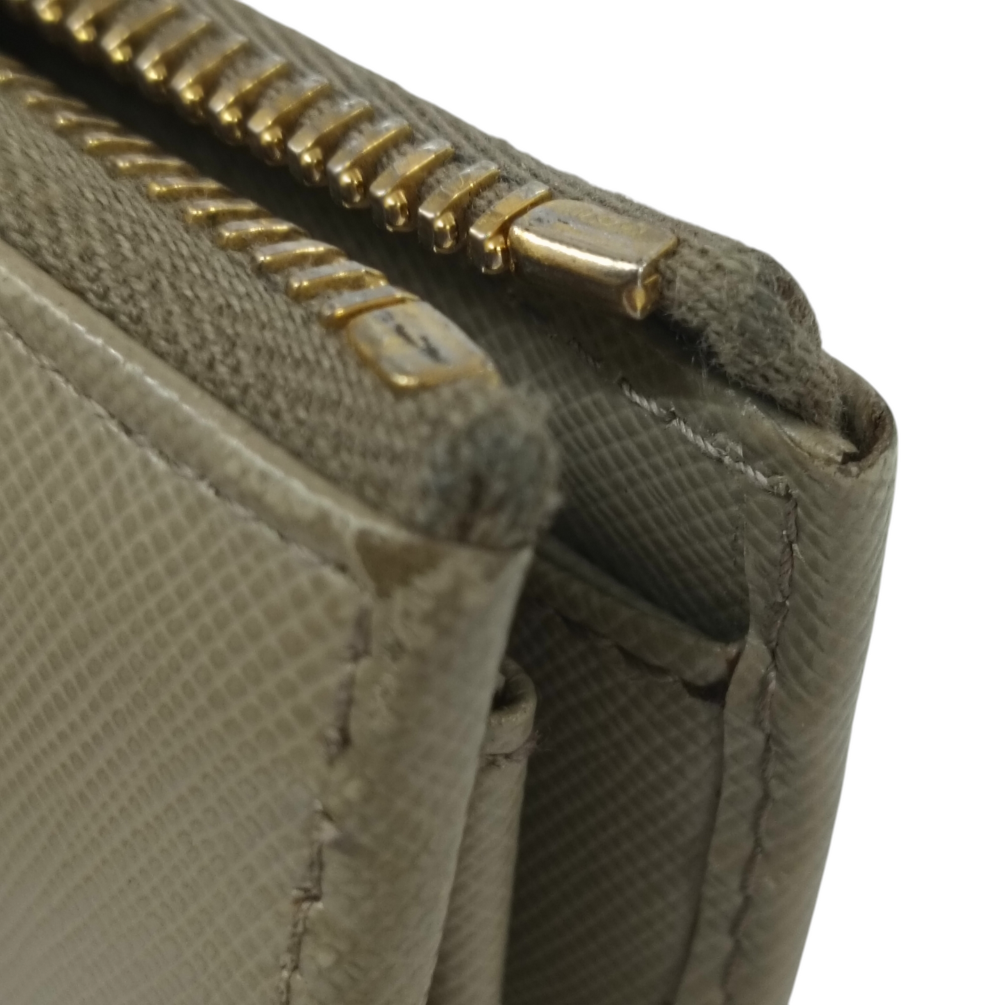 PRADA Long Wallet Rank (BC) Beige *Damage/Stain 213