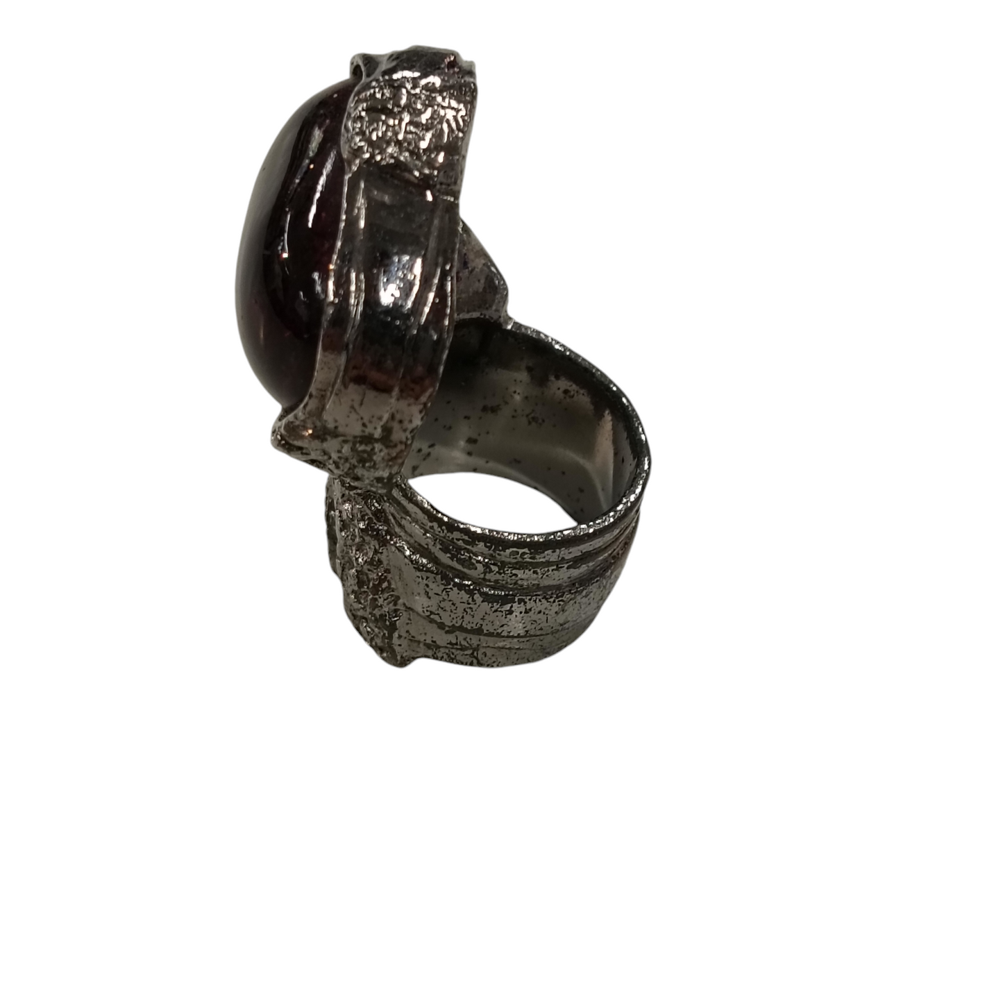 YVESSAINT LAURENT RING VINTAGE ARTY SILVER/PURPLE