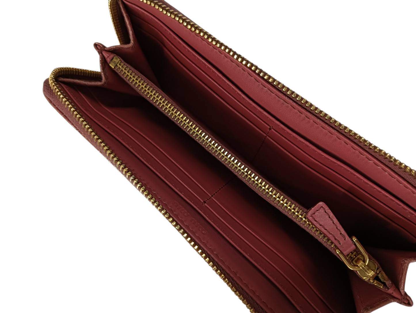 MIU MIU Long Wallet CROC EMBOSSED LEATHER Pink Stain