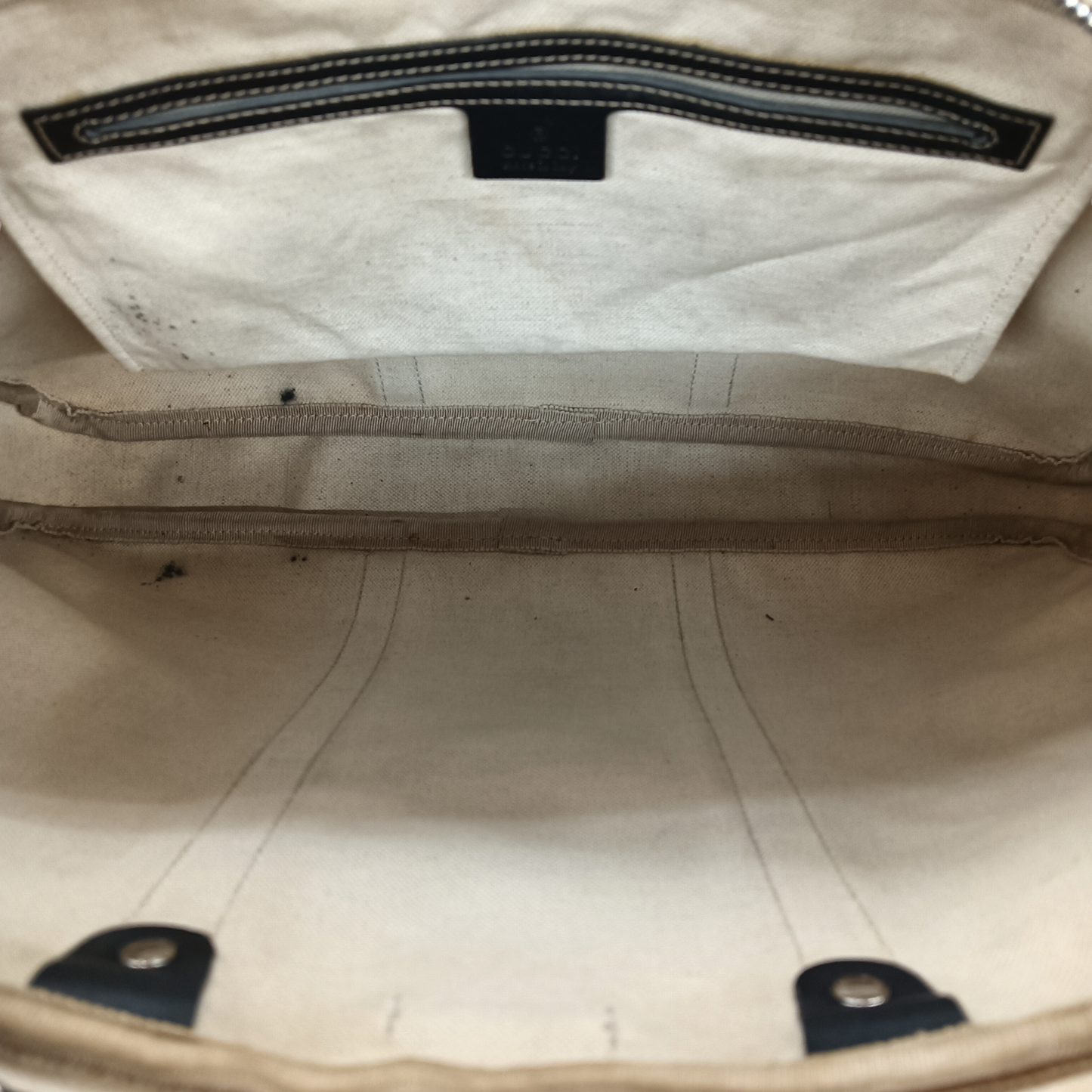 GUCCI 2WAY Bag 208468 Rank (C) Beige/Navy *Inside Stain 001998