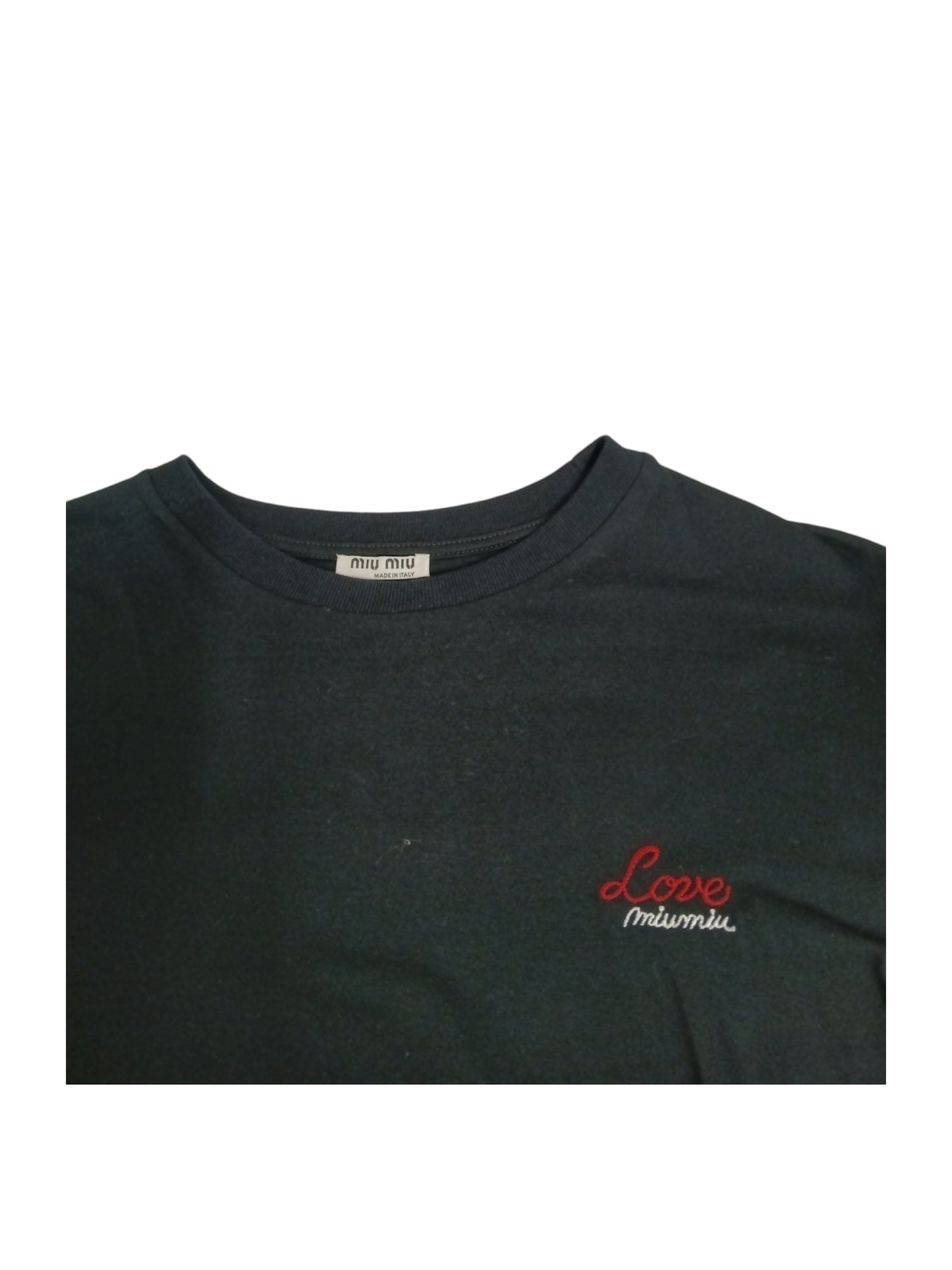 MIU MIU T-SHIRT SIZE M LADY'S BLACK MJN039 1R2P