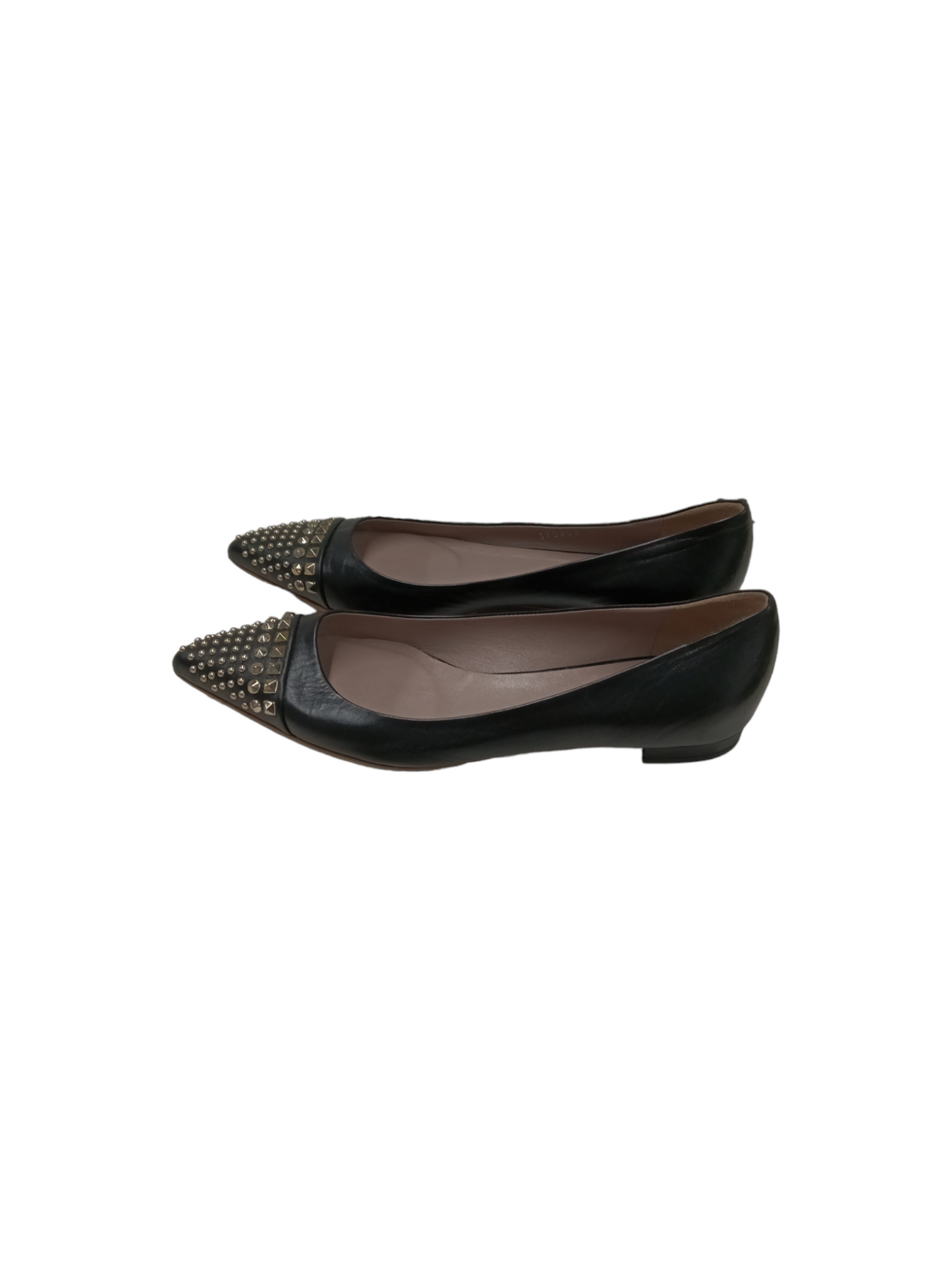 GUCCI Flat Shoes 37.5 Black/silver Rank A