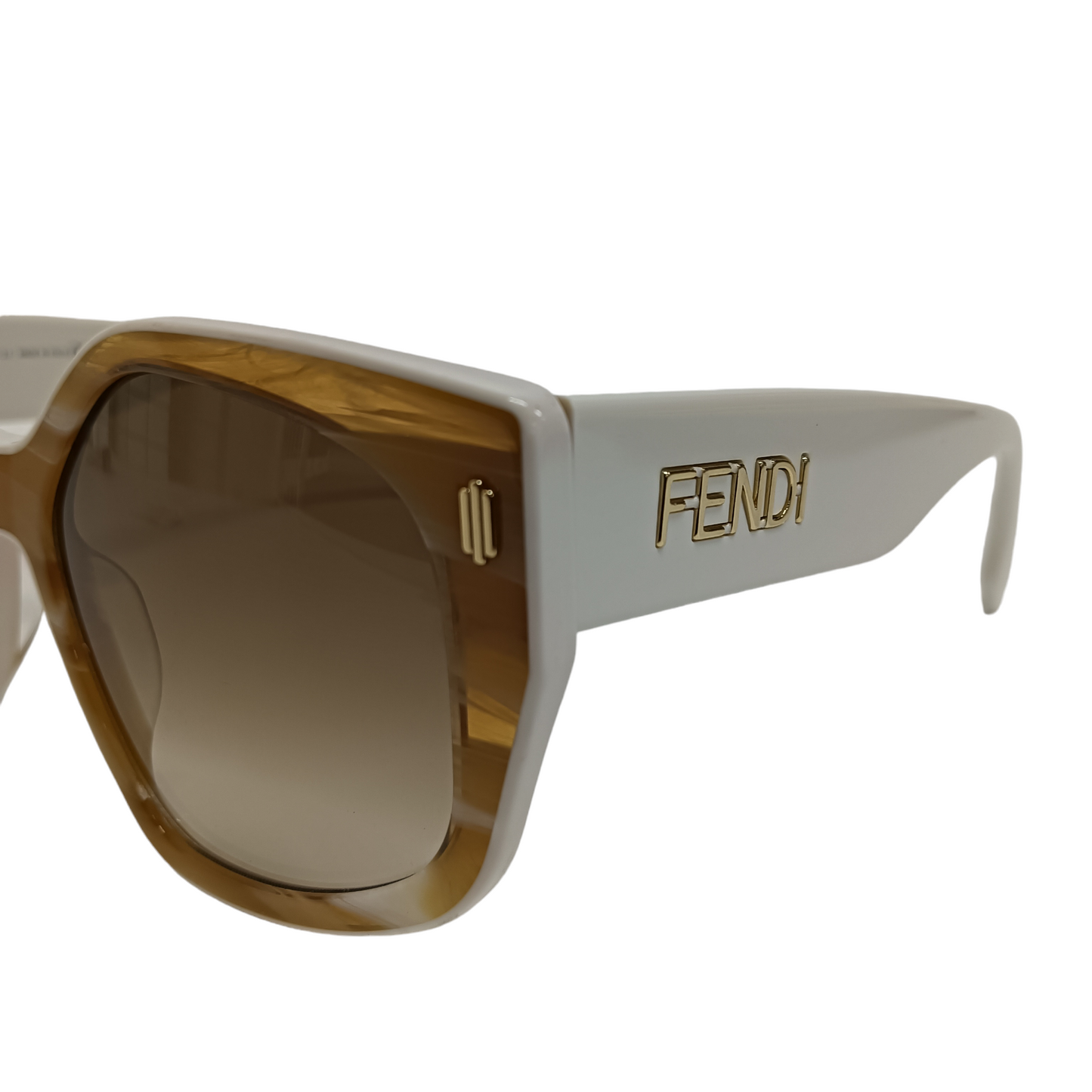 FENDI Marble Effect Sunglasses FE400171 White/Beige