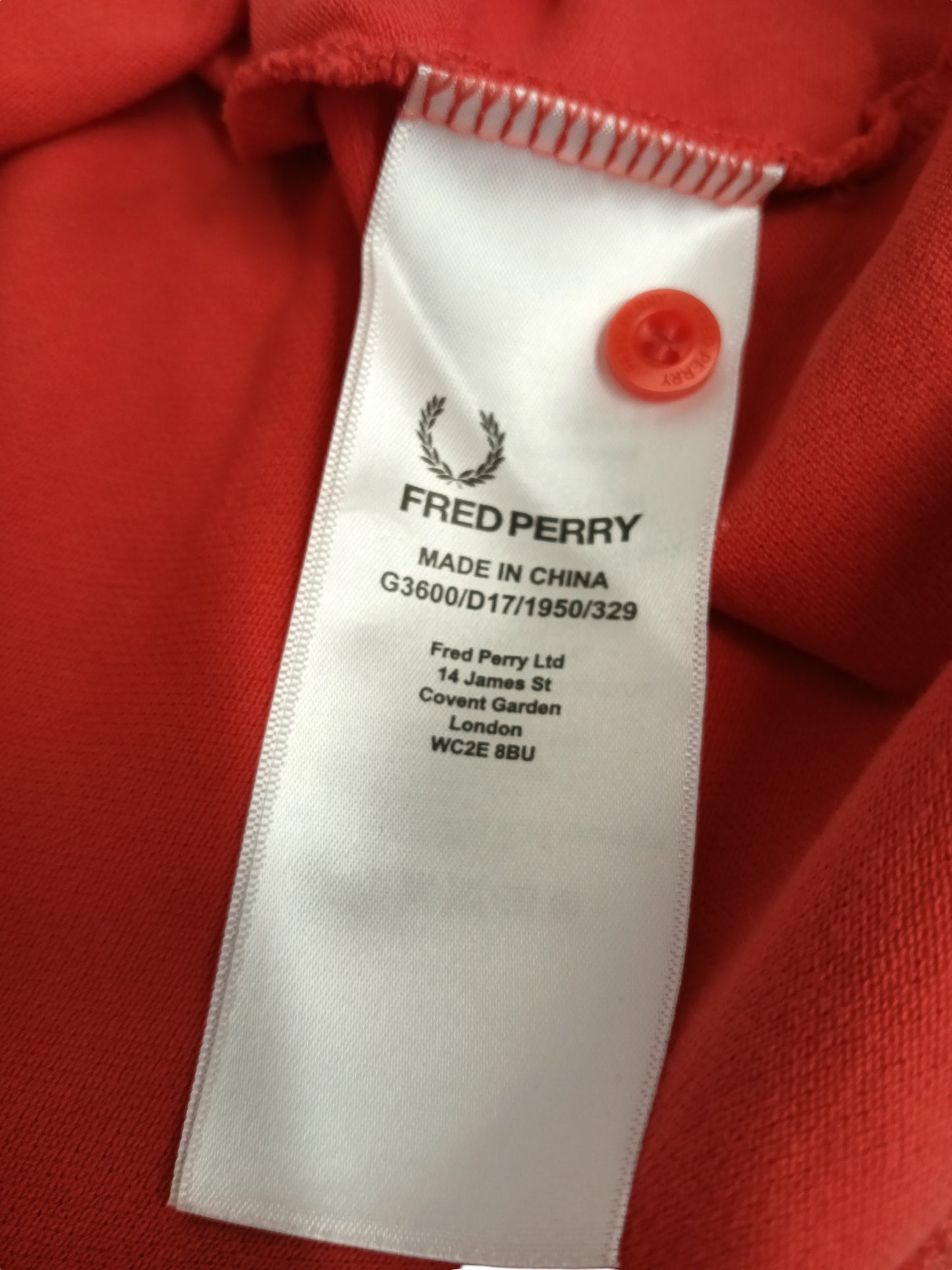 FRED PERRY POLO SHIRT SIZE 34 LADY'S RED G3600 UNUSED ITEM