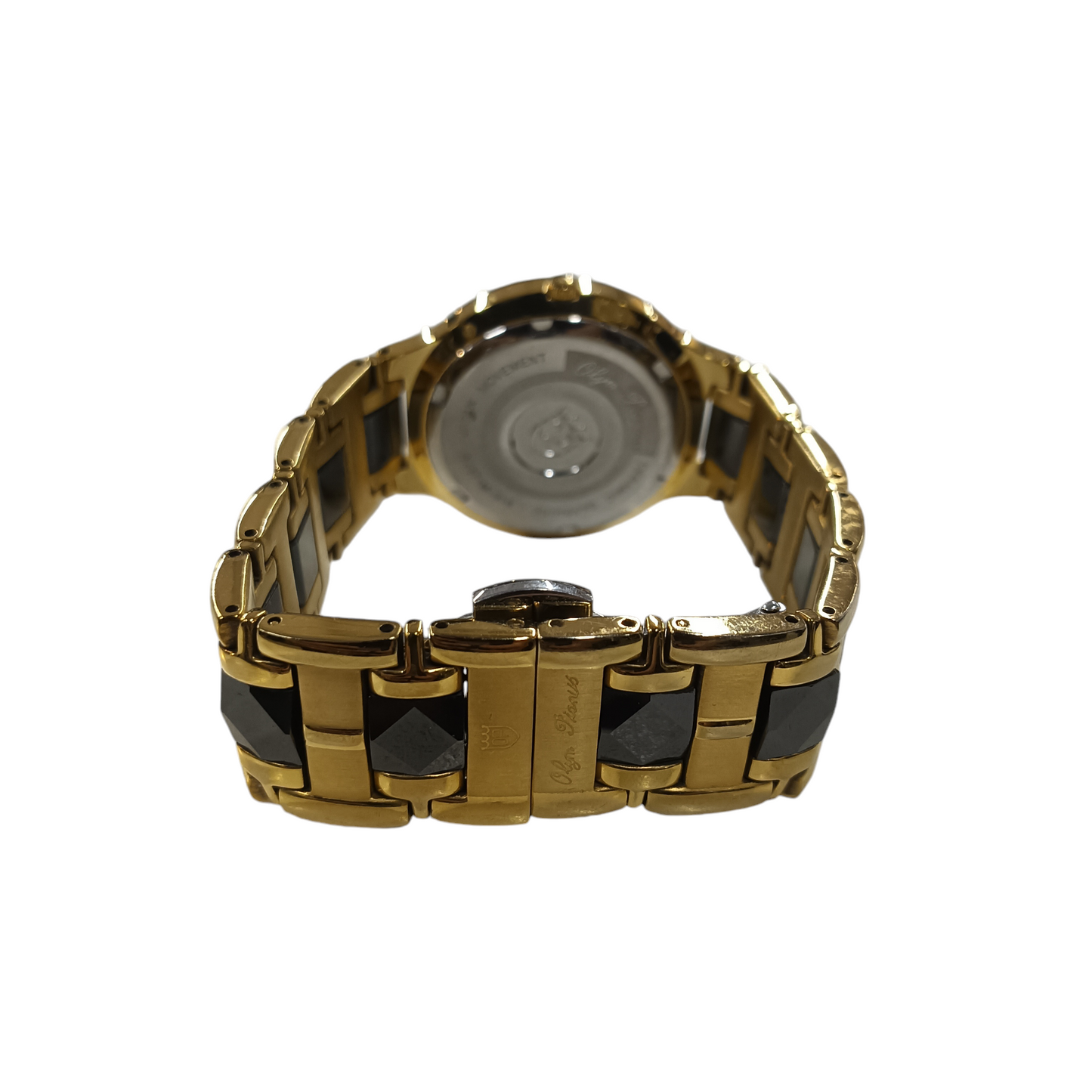 OLYM PIANUS WRIST WATCH QUARTZ GOLD/BLACK