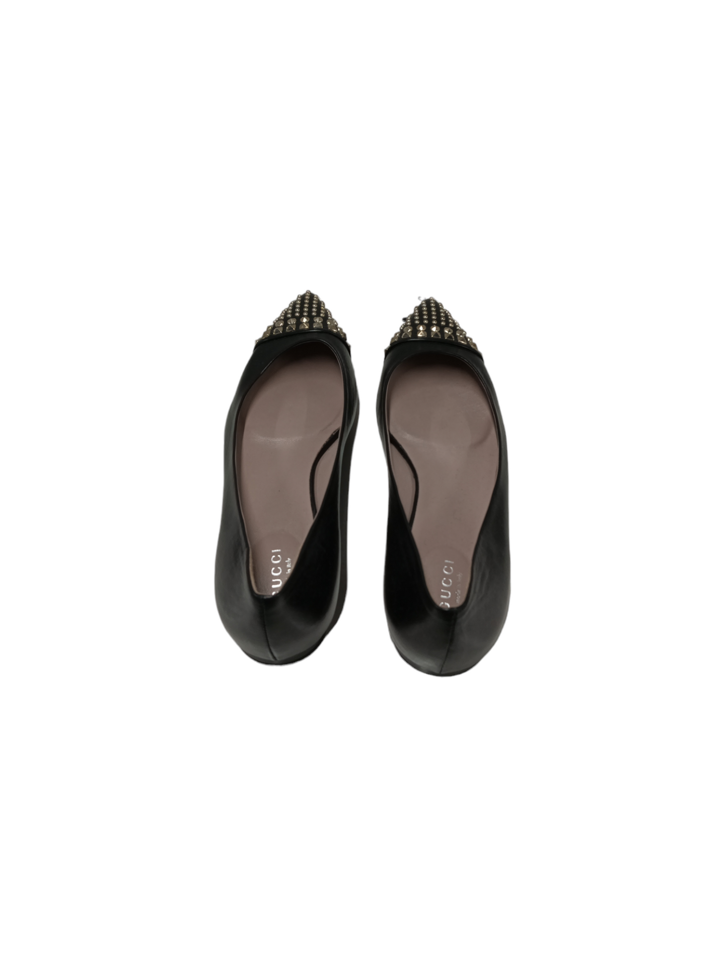 GUCCI Flat Shoes 37.5 Black/silver Rank A