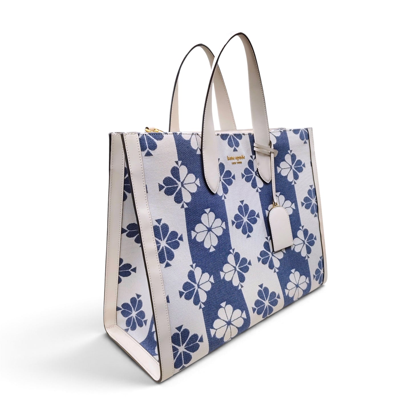 Kate Spade 2Way Bag KB157 Beige And Navy S1008 Rank A