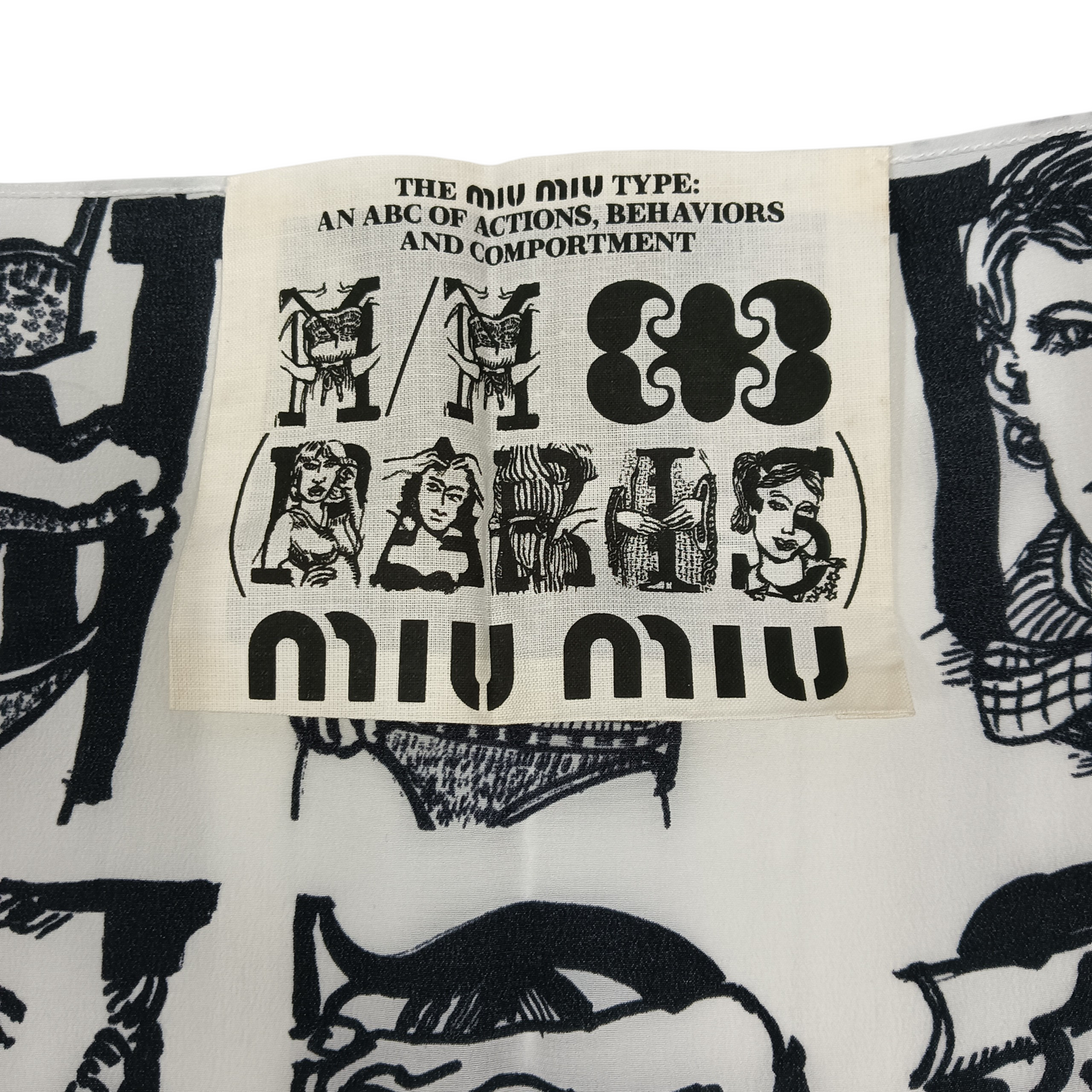 MIU MIU Scarf MCX2781SUU White/Black
