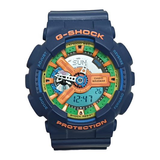 CASIO G-Shock Wrist Watch GA-110FC Navy/Orange/Green