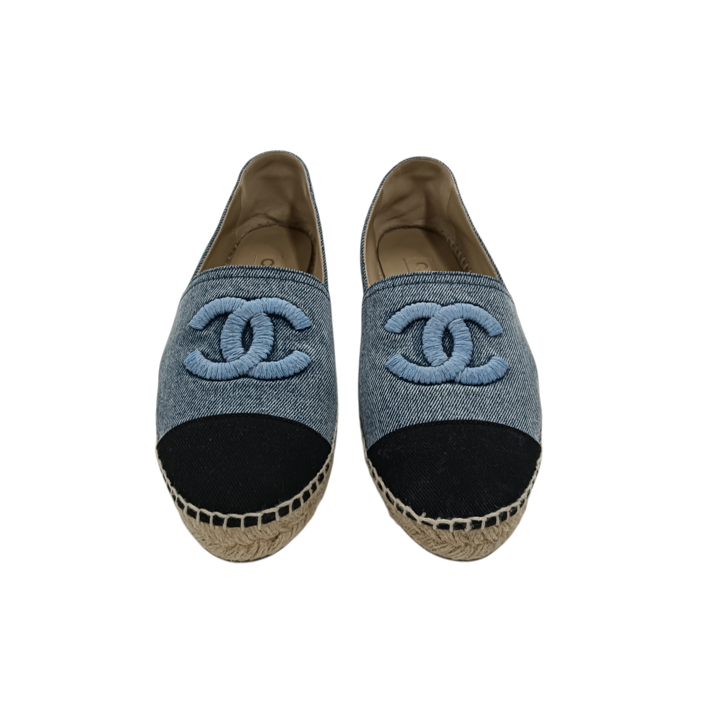 CHANEL Espadrille Lady's Size 38 Blue BG29762