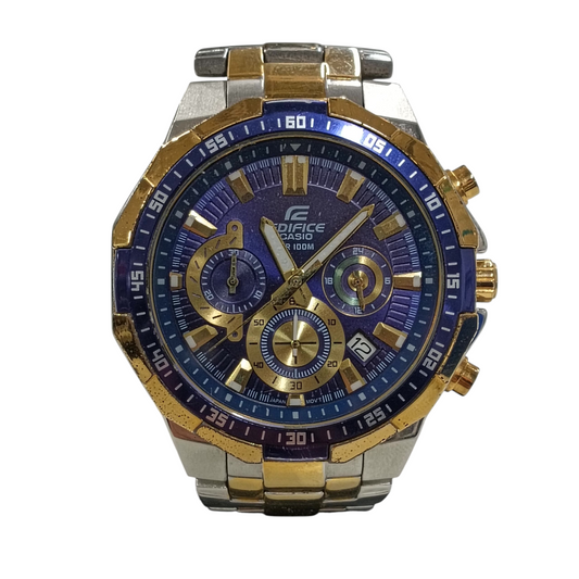 CASIO EDIFICE-554 Wrist Watch Blue/Gold