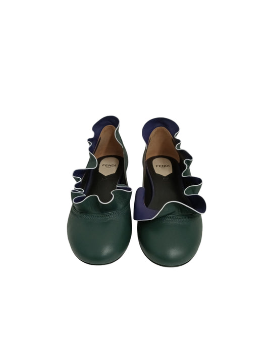 FENDI PUMPS 37 LADY'S GREEN/PURPPLR 8F6354