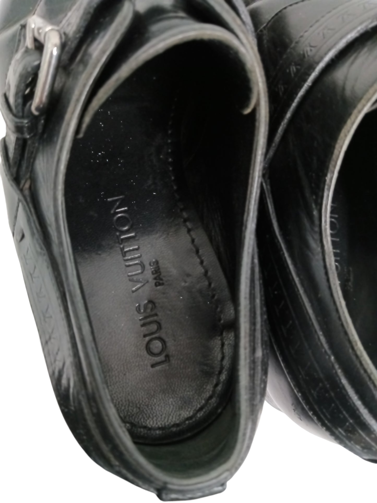 LOUIS VUITTON SHOES MENS BLACK STO154 SIZE 5 RANK(B)