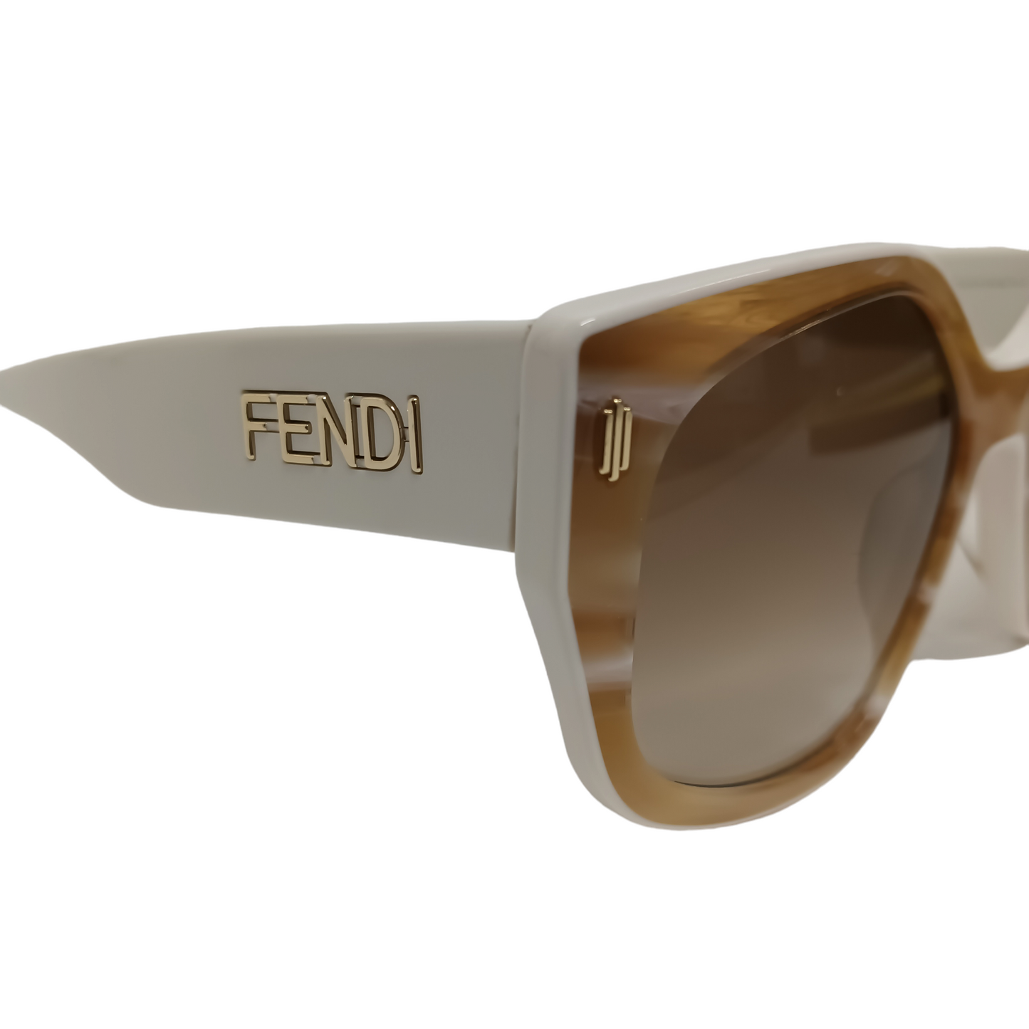 FENDI Marble Effect Sunglasses FE400171 White/Beige