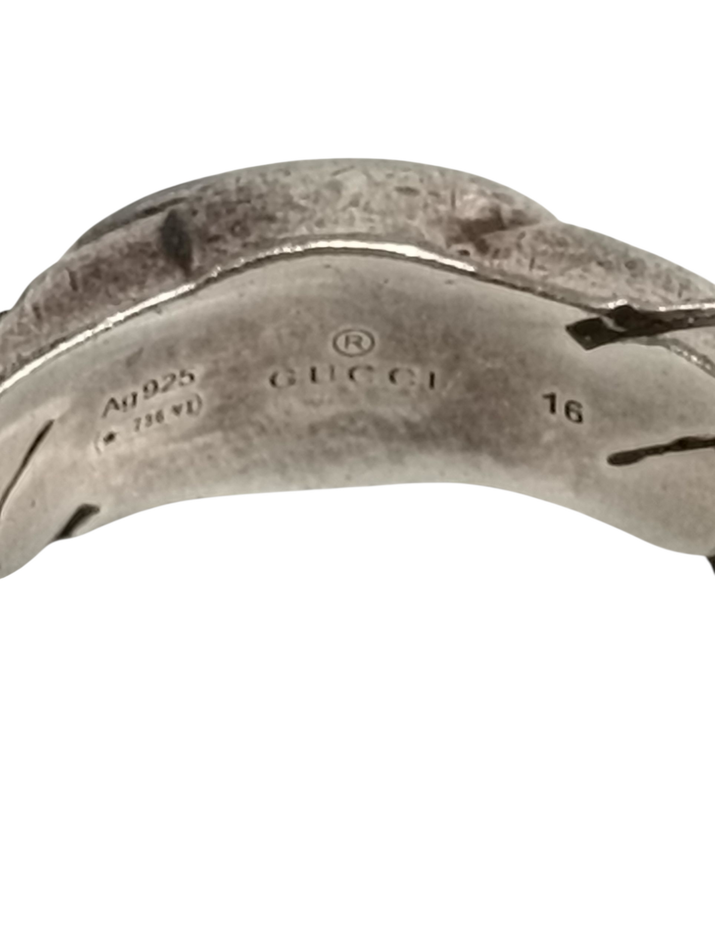 GUCCI Ring Sterling Silver Interlocking Silver