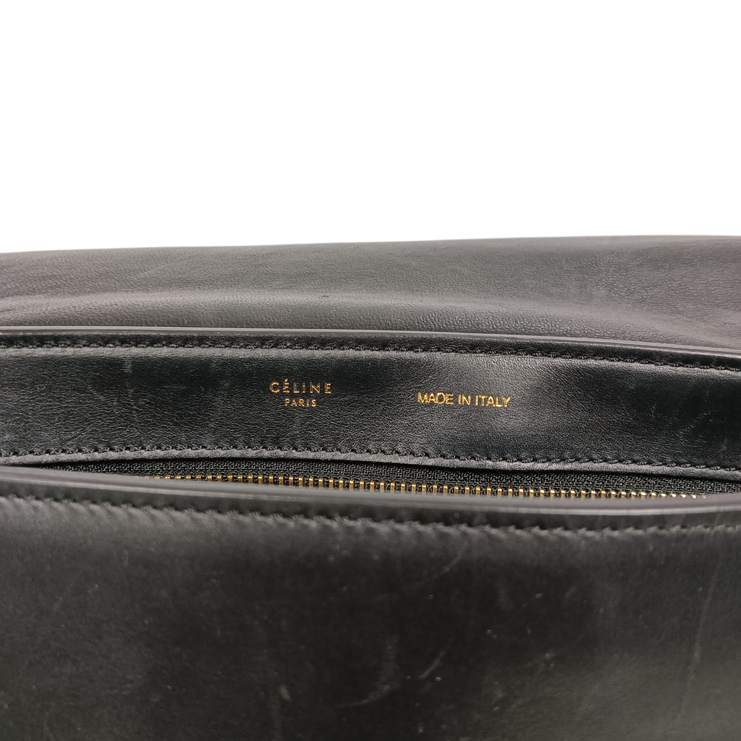 CELINE 2WAY Bag Trapeze Medium U-CU-1123 Olive/Black Damage/Stain