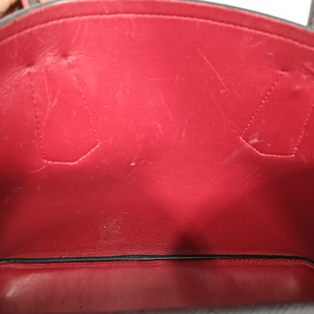 PRADA 2WAY Bag Saffiano 1BG 775 Black/Red **Damage/Inside Damage/Stain