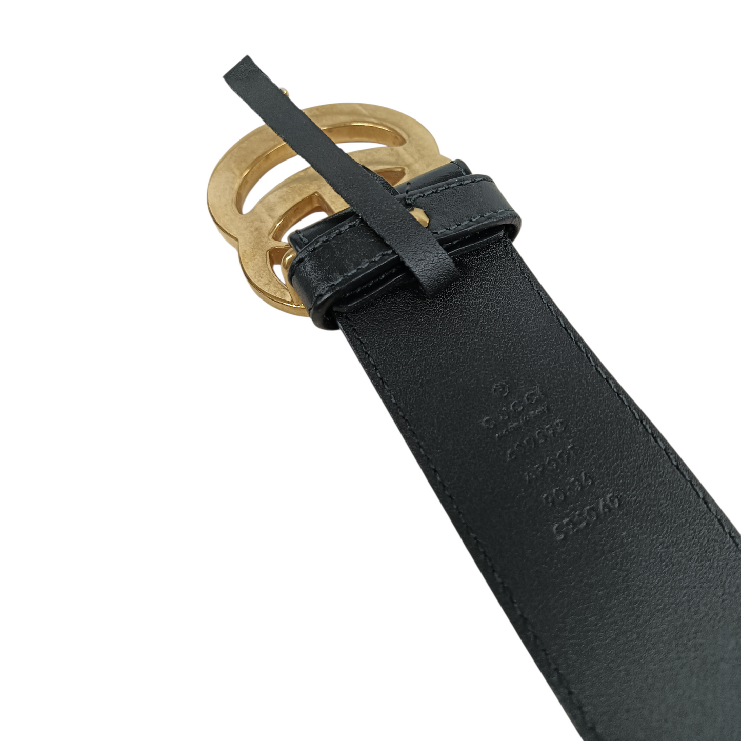 GUCCI Belt Black/Gold 400593 Double G