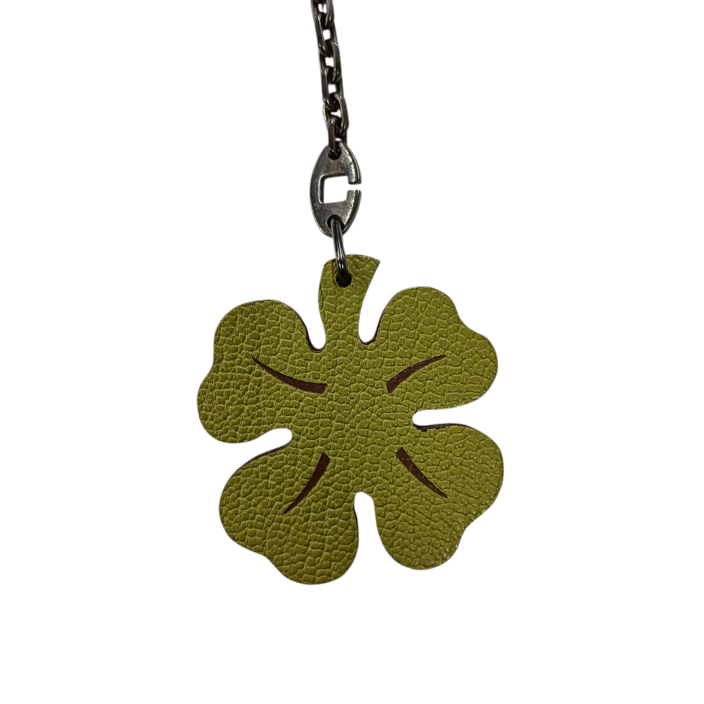 HERMES Key Ring Green/Orange