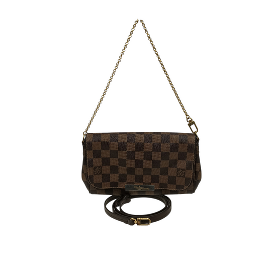 LOUIS VUITTON Shoulder Bag Damier N41129 Brown Scratch
