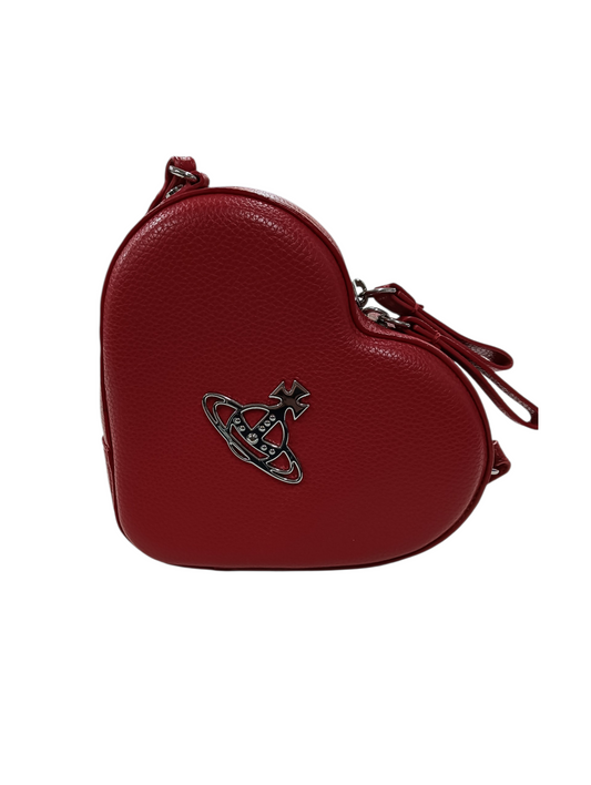 Vivienne Westwood Shoulder Bag Louise Heart Faux Leather Red