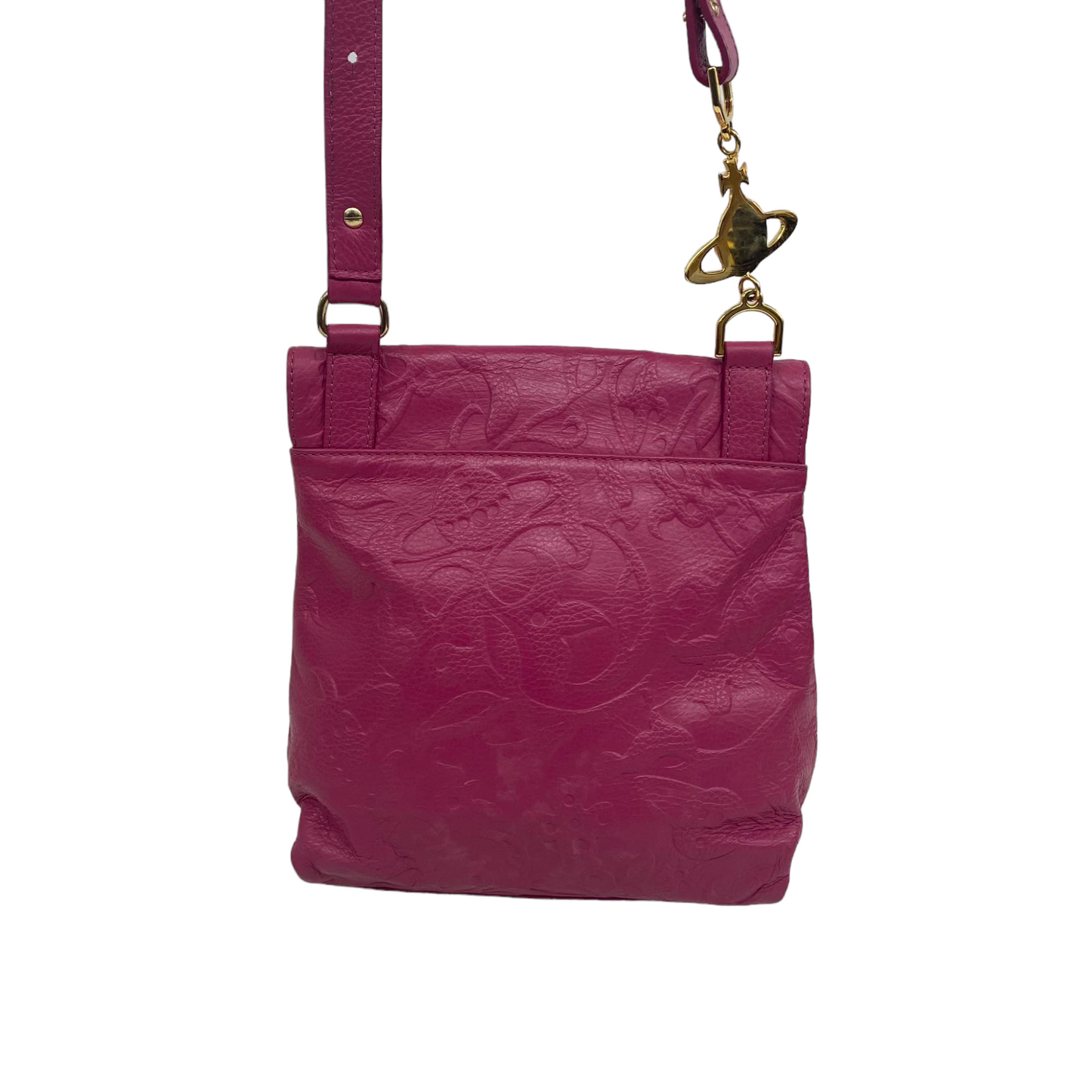 VIVIENNE WESTWOOD Shoulder Bag Shocking Pink LONDON (Rank B)