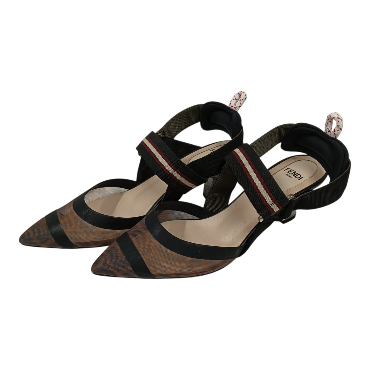 FENDI Pumps 36 Lady's Black FF ZUCCA