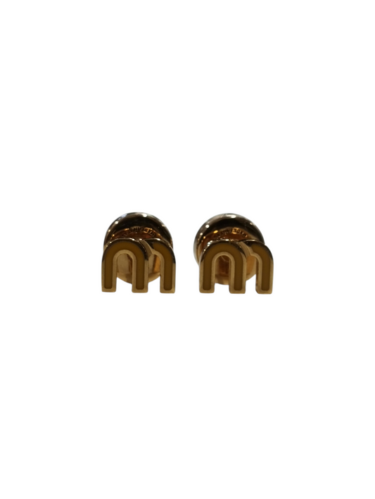 MIU MIU Pierced Earring Beige/Gold